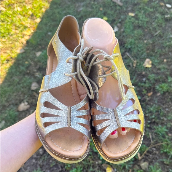 PIKOLINOS Gold and Silver Strappy Sandals - Picture 1 of 5